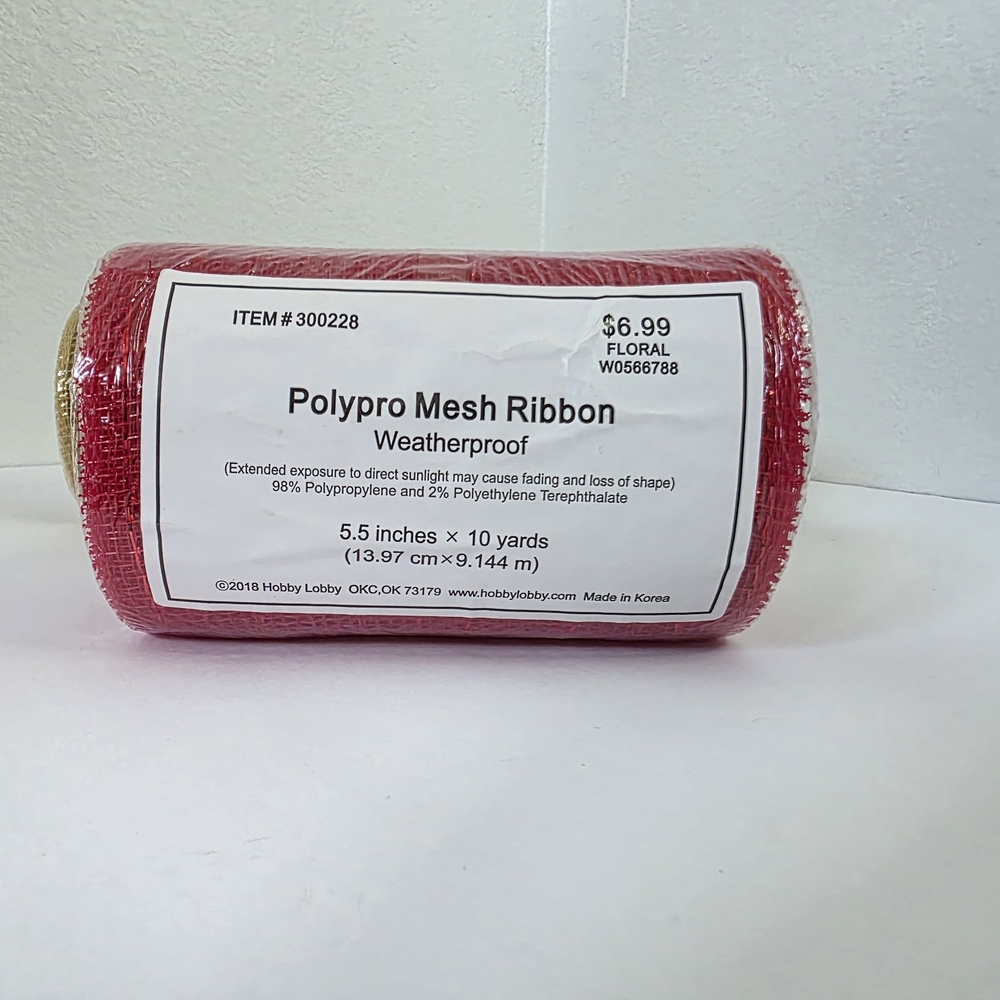 Polypro Mesh Ribbon Set - Red and Tan - Picture 6 of 15